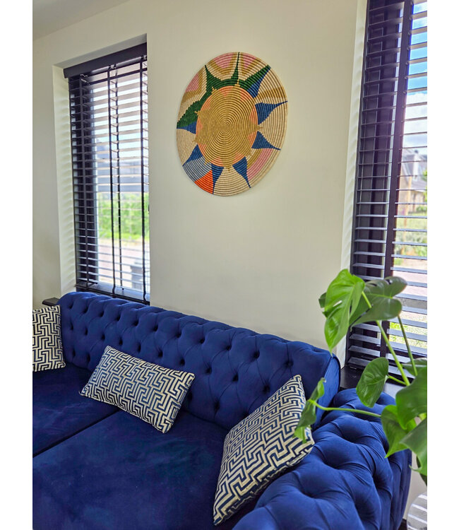 MAISON SUKU Rieten Wandcirkel Tropicana – Kleurexplosie ø 50 cm