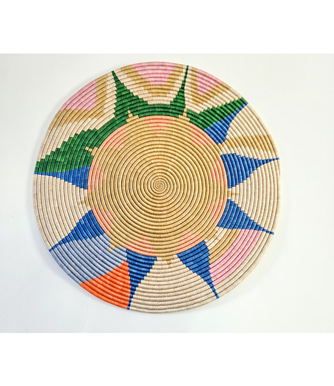 MAISON SUKU Rieten Wandcirkel Tropicana – Kleurexplosie ø 50 cm