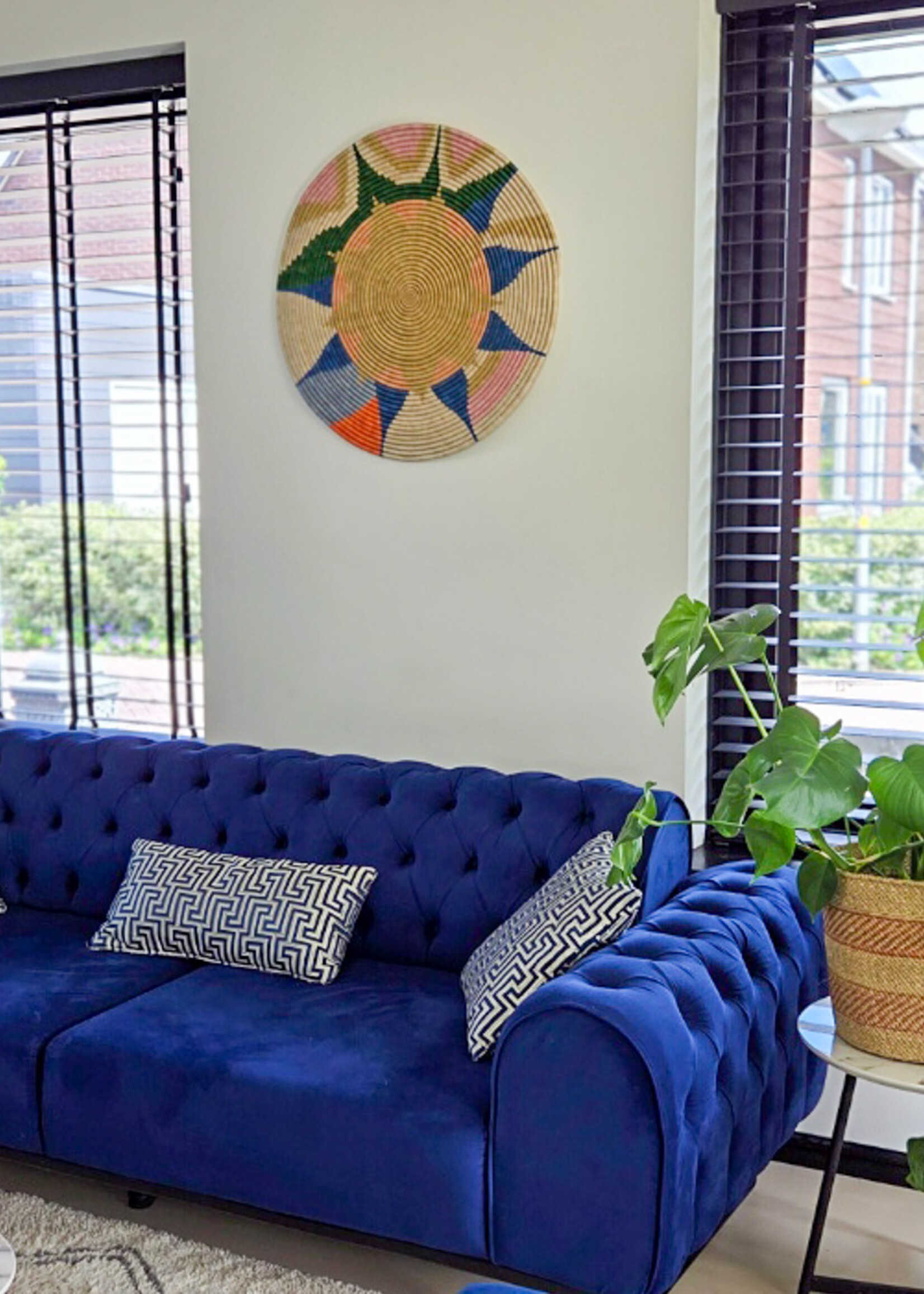 MAISON SUKU Rieten Wandcirkel Tropicana – Kleurexplosie ø 70 cm