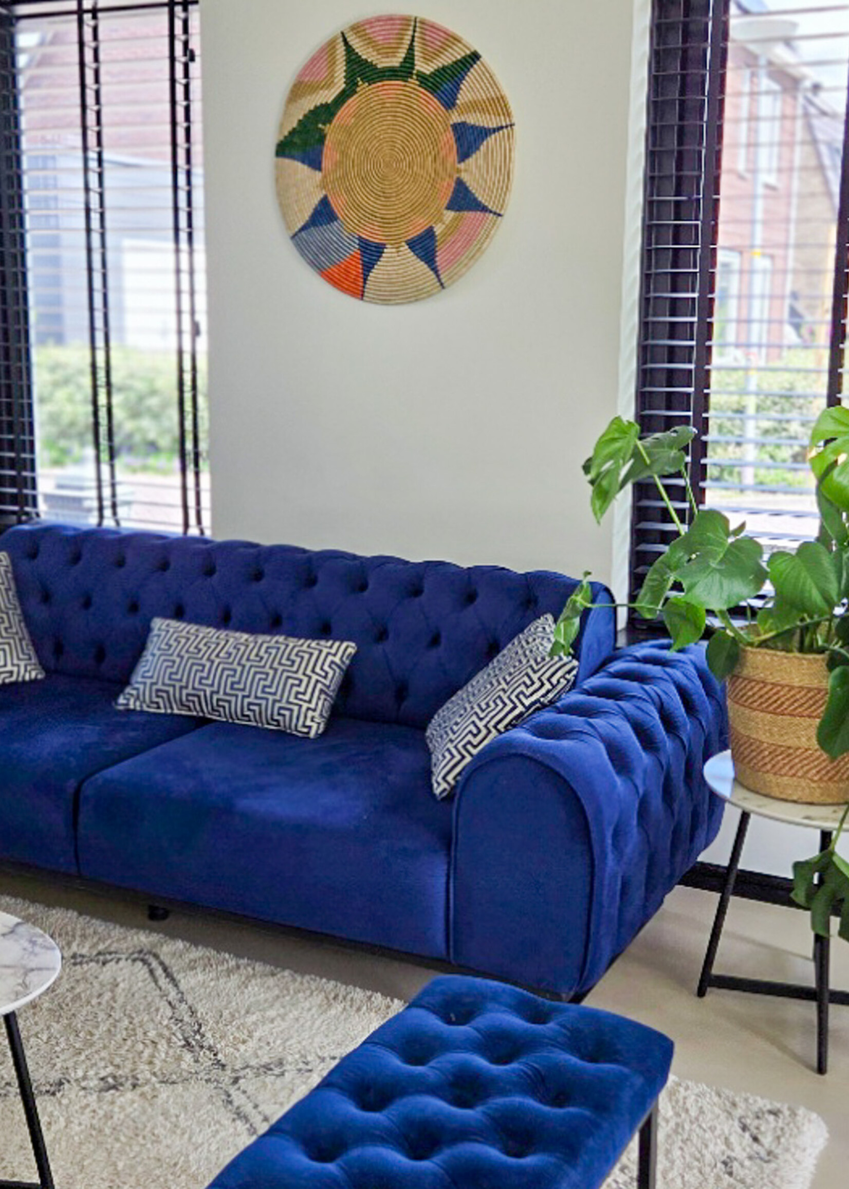 MAISON SUKU Rieten Wandcirkel Tropicana – Kleurexplosie ø 70 cm