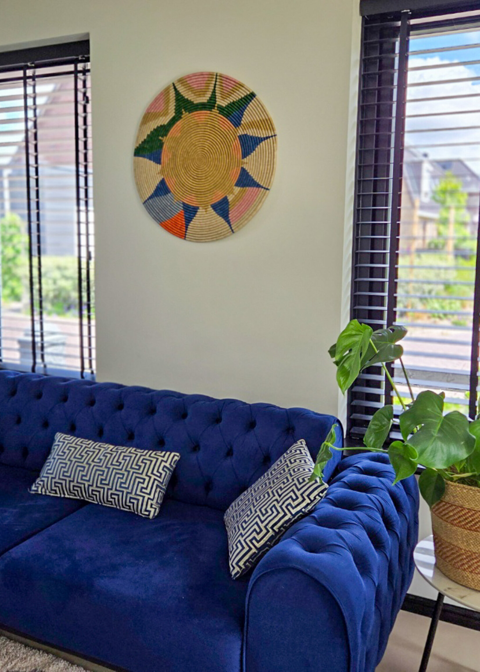 MAISON SUKU Rieten Wandcirkel Tropicana – Kleurexplosie ø 70 cm