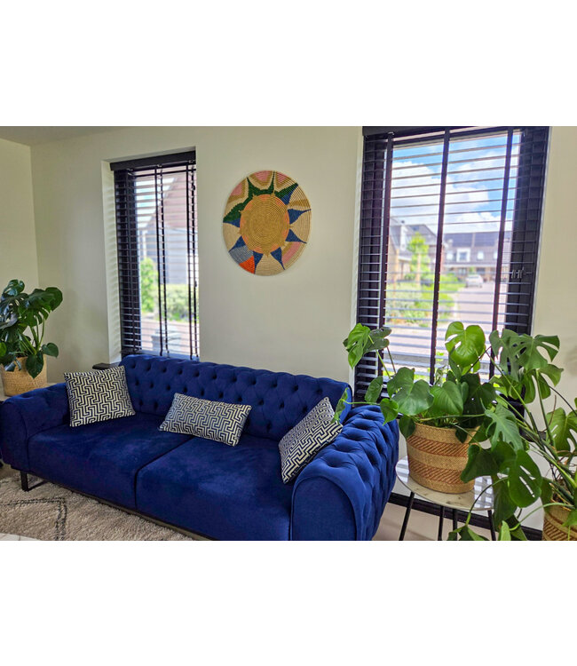 MAISON SUKU Rieten Wandcirkel Tropicana – Kleurexplosie ø 70 cm