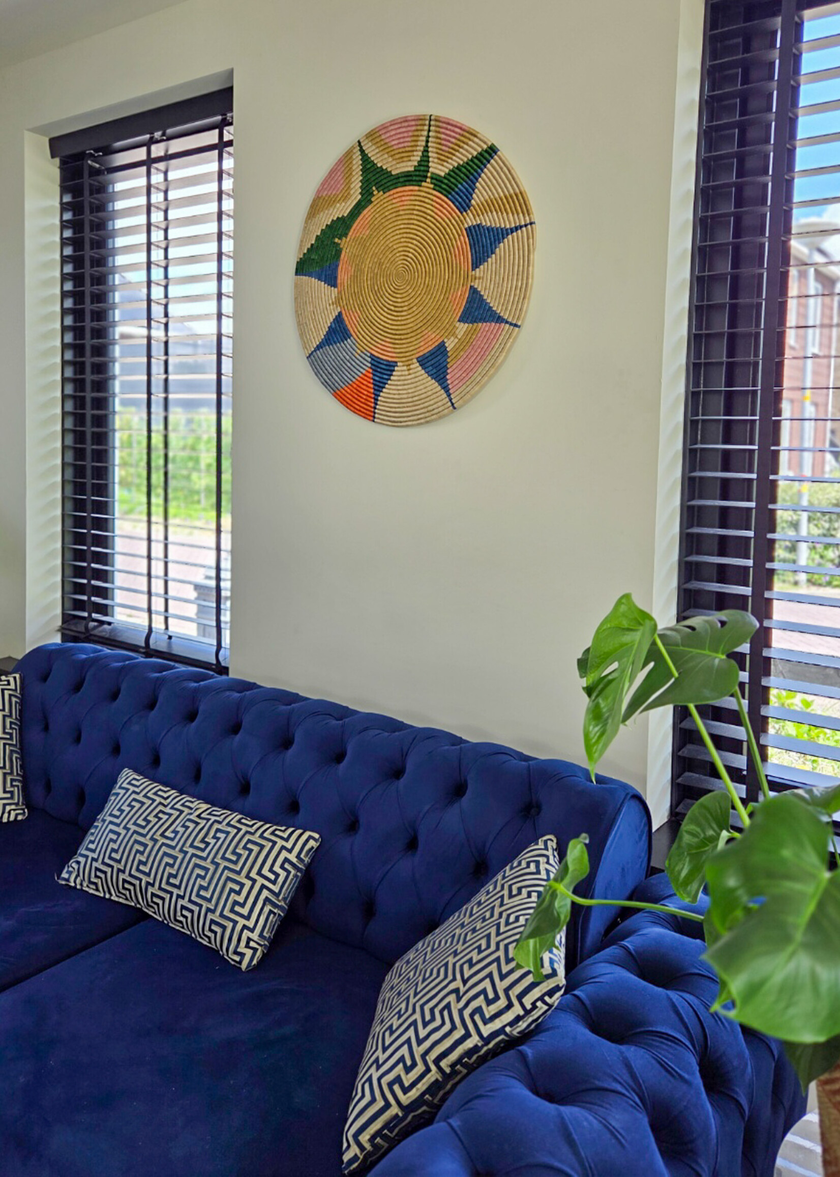 MAISON SUKU Rieten Wandcirkel Tropicana – Kleurexplosie ø 70 cm