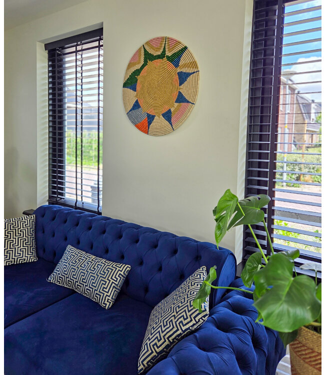 MAISON SUKU Rieten Wandcirkel Tropicana – Kleurexplosie ø 70 cm