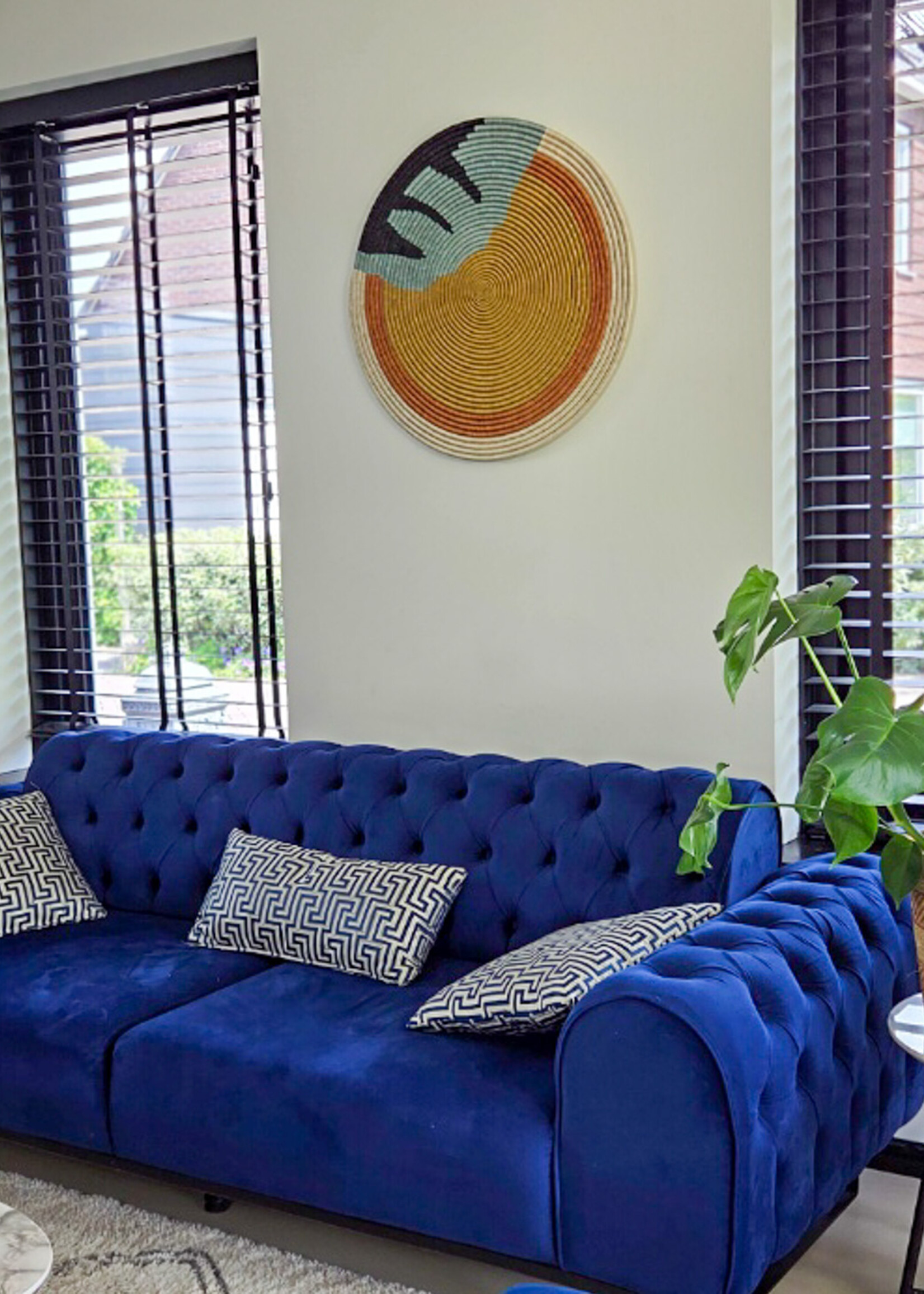 MAISON SUKU Rieten Wandcirkel Pomelo – Zomerse Frisse Look ø 70 cm