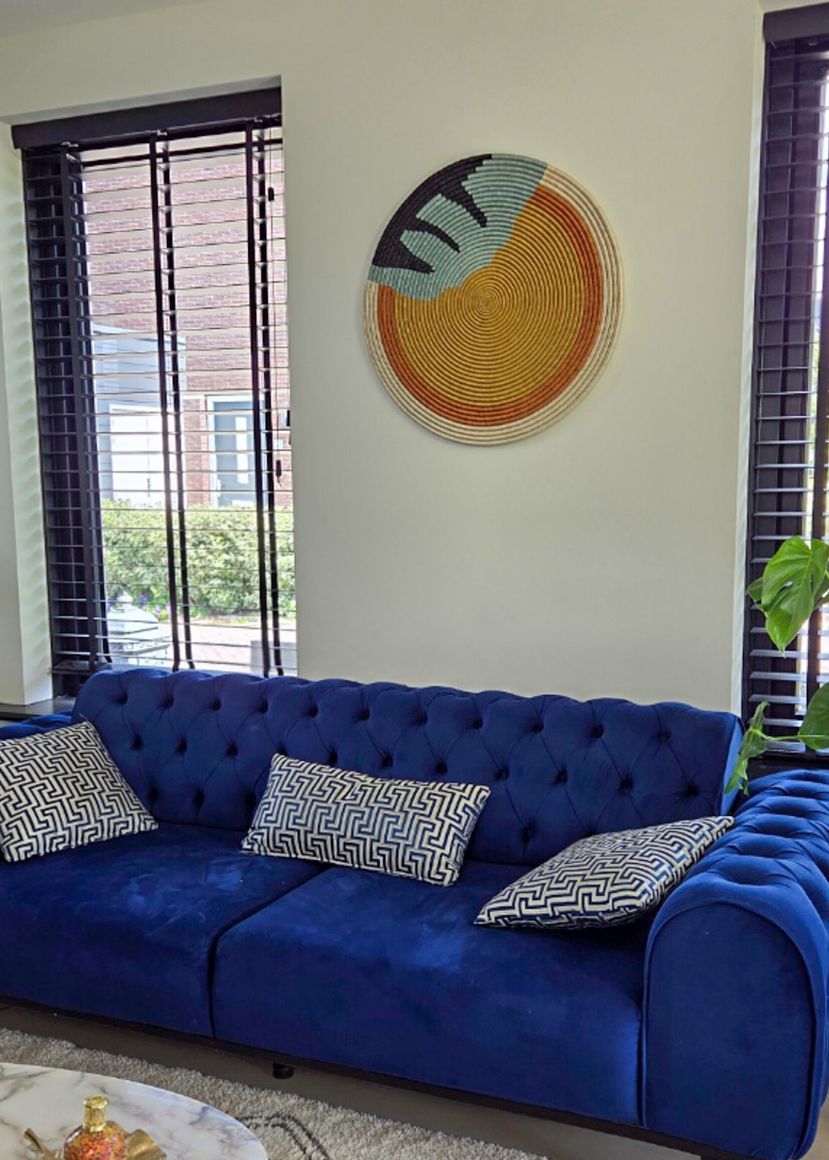 MAISON SUKU Rieten Wandcirkel Pomelo – Zomerse Frisse Look ø 70 cm