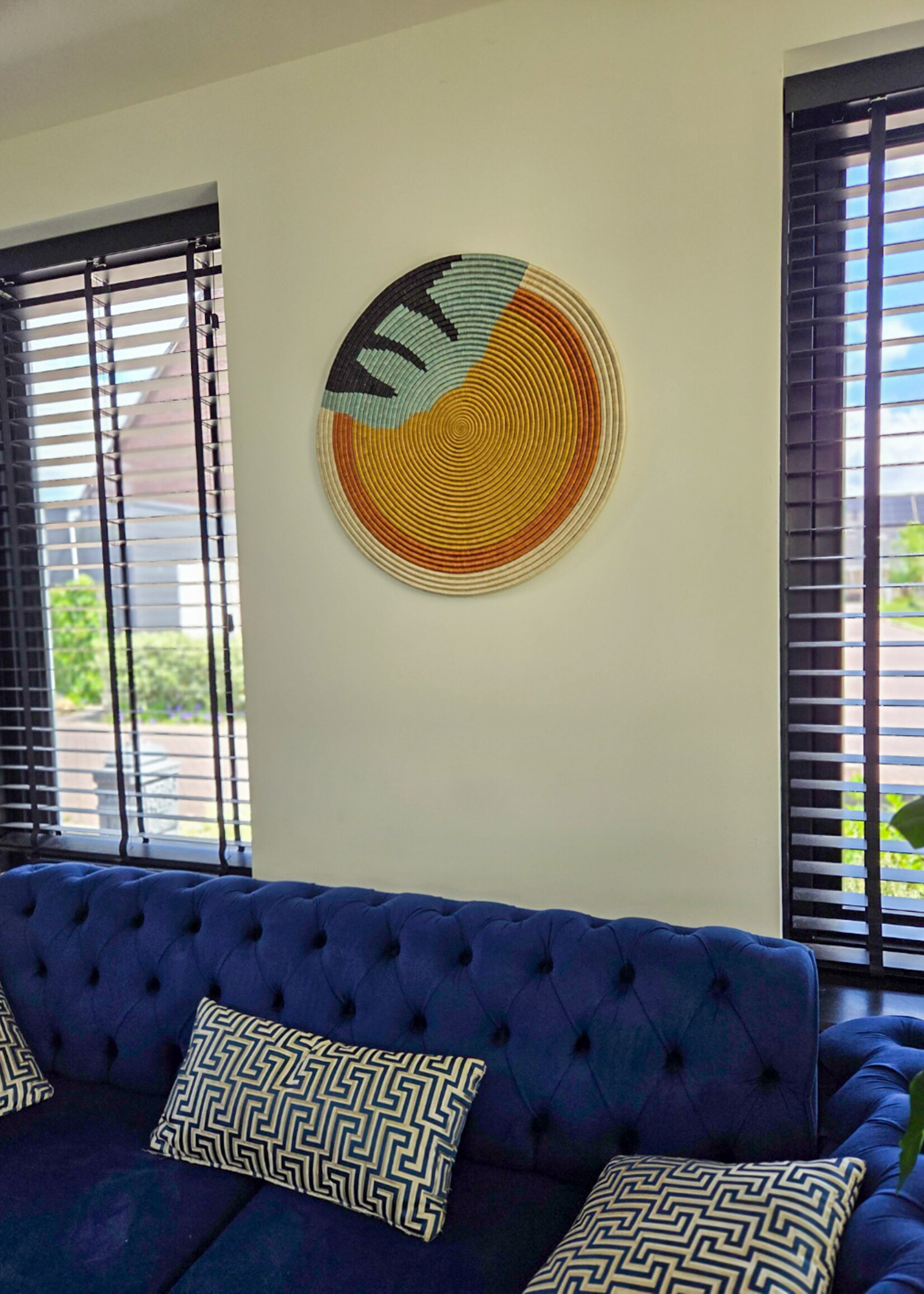 MAISON SUKU Rieten Wandcirkel Pomelo – Zomerse Frisse Look ø 70 cm