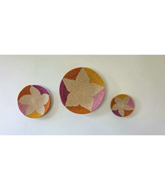 MAISON SUKU Set van 3 Rieten Wandcirkels Bloem – 20, 30 en 40 cm