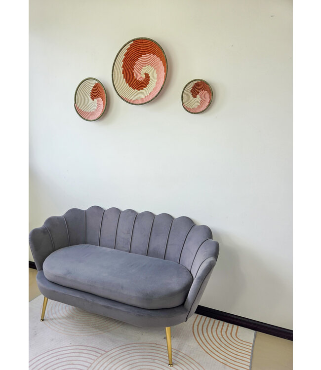 MAISON SUKU Set van 3 Rieten Wandcirkels Swirl – Aardetinten in Harmonie