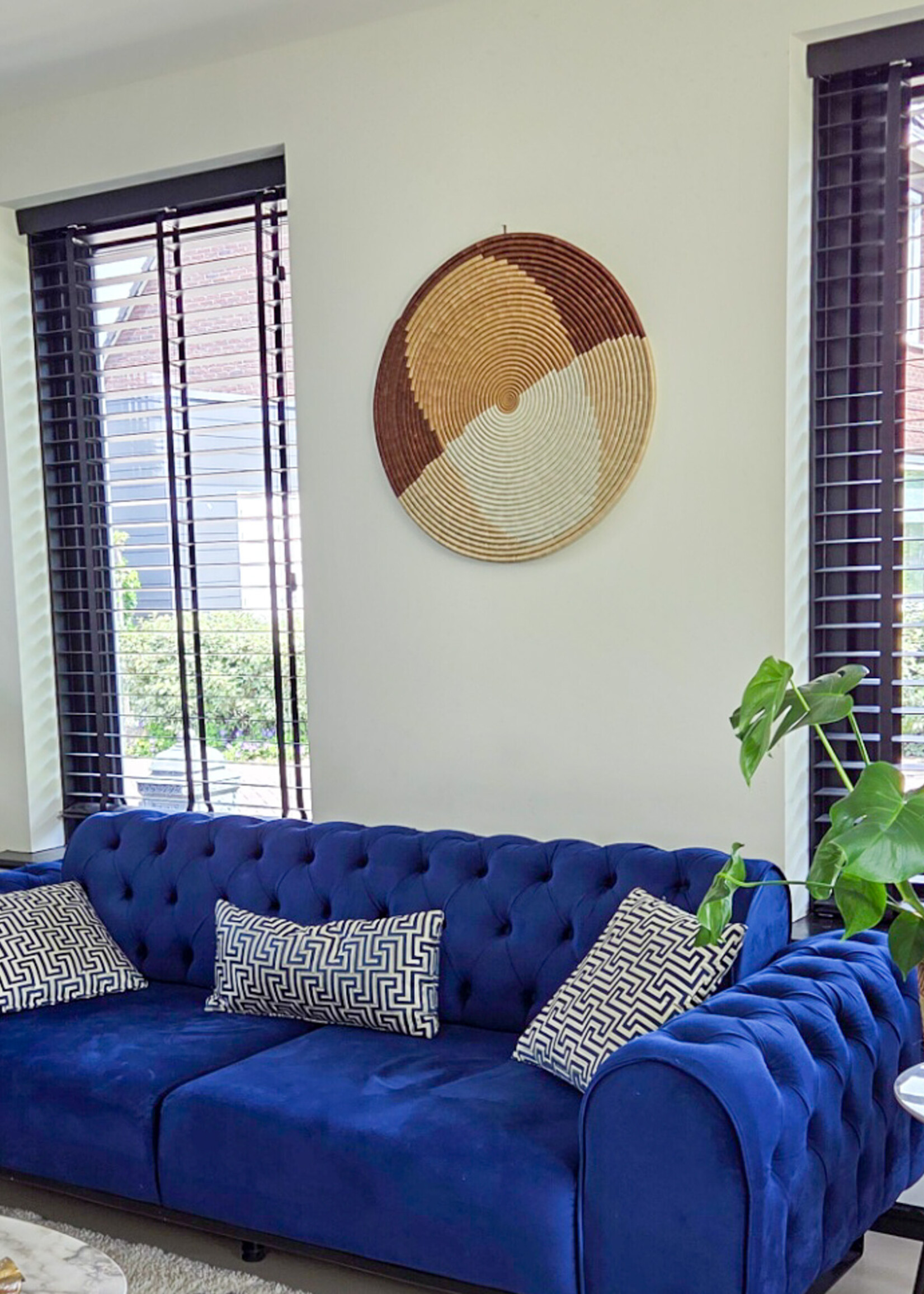 MAISON SUKU Rieten Wandcirkel Sand Brown 70 cm – Warm & Natuurlijk