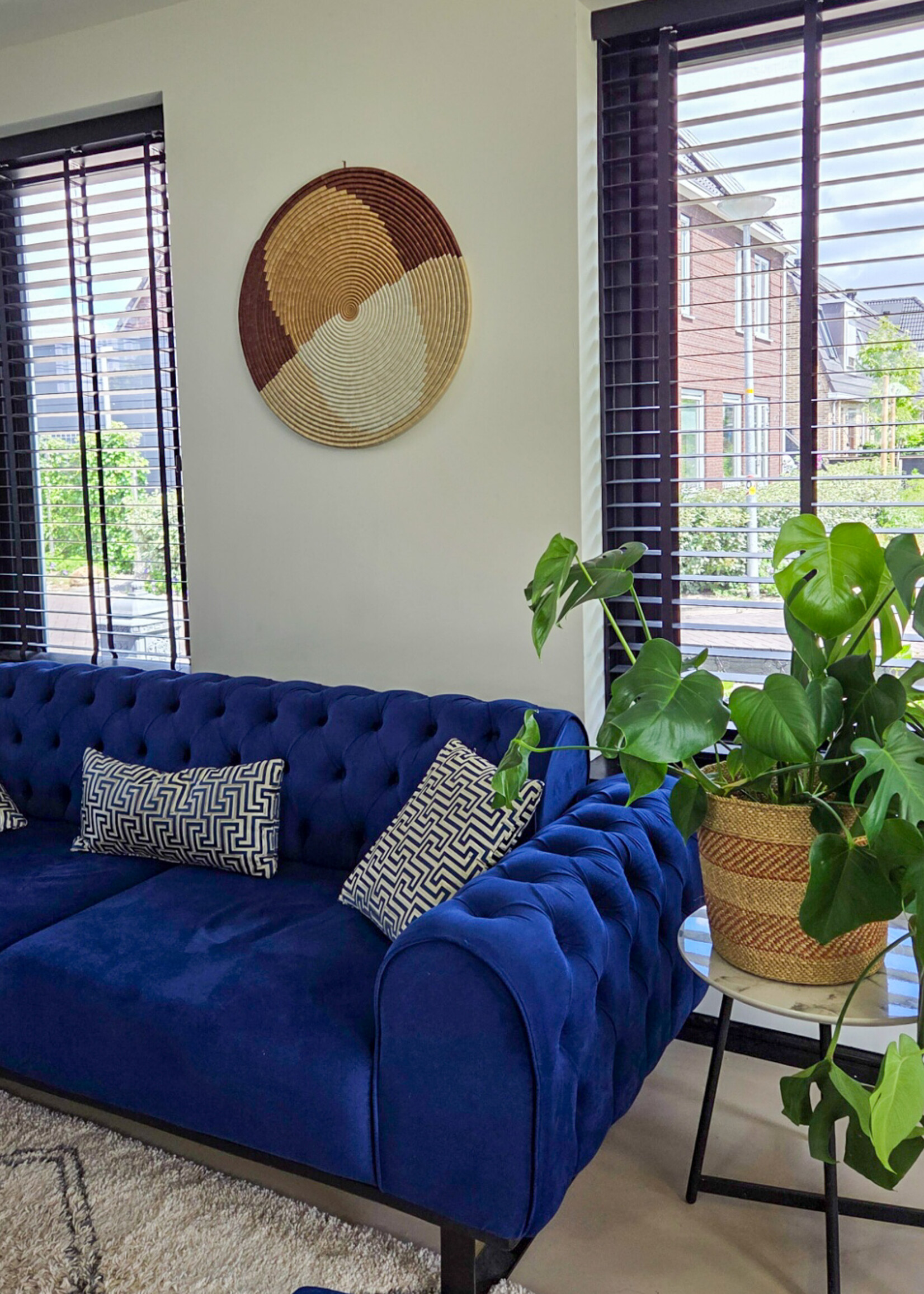 MAISON SUKU Rieten Wandcirkel Sand Brown 70 cm – Warm & Natuurlijk