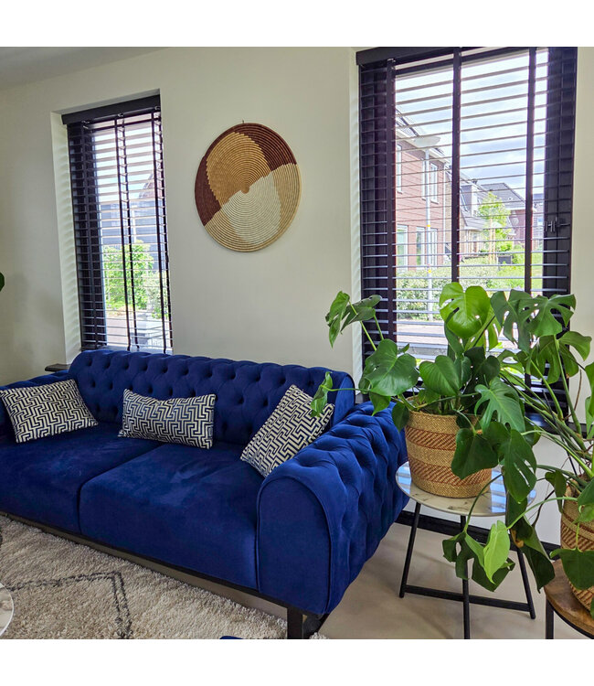 MAISON SUKU Rieten Wandcirkel Sand Brown 70 cm – Warm & Natuurlijk