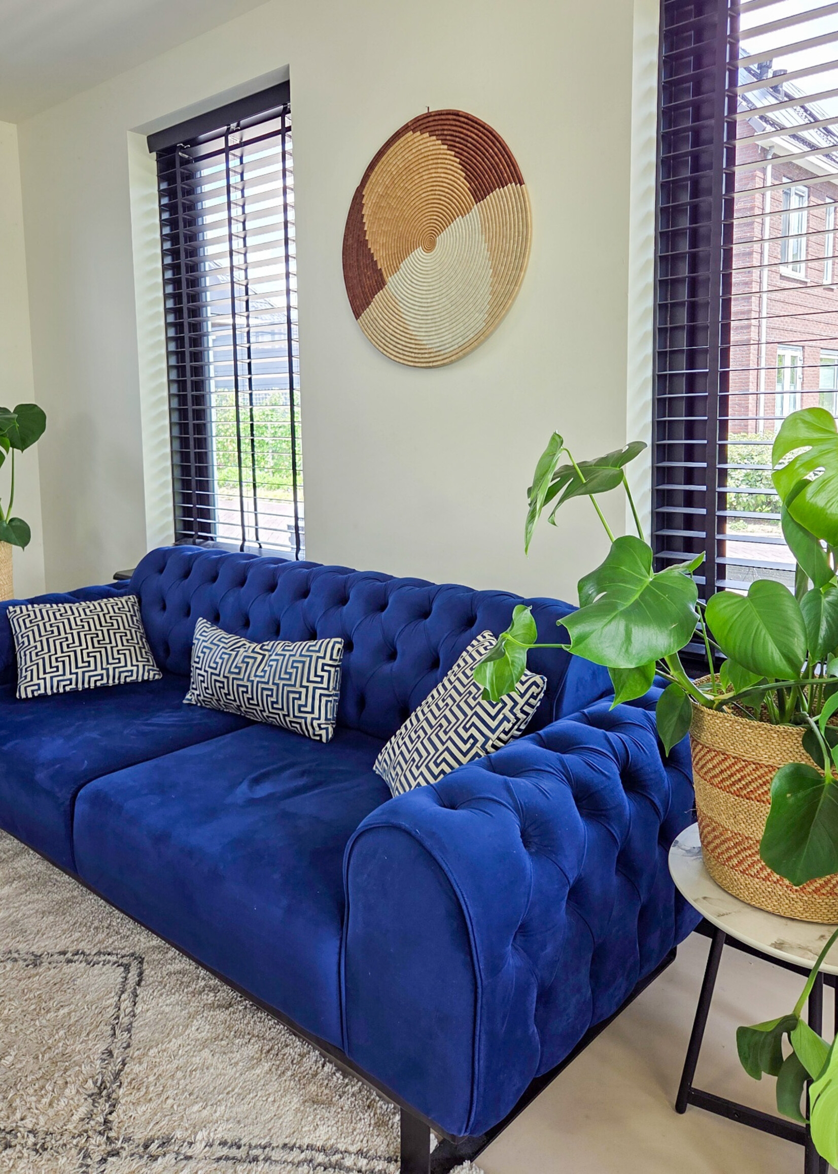 MAISON SUKU Rieten Wandcirkel Sand Brown 70 cm – Warm & Natuurlijk