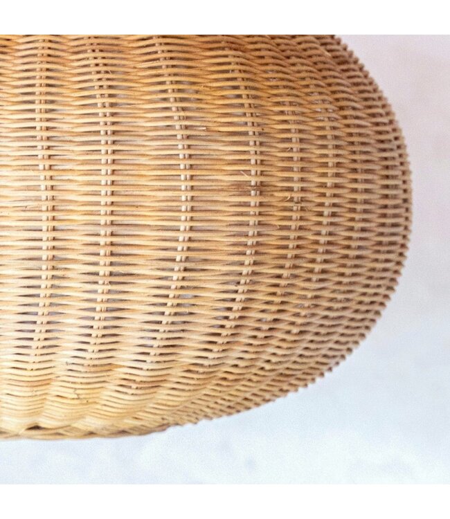 Grote rotan -lampenkap - ronde boho hanglamp - handgemaakte rotan hangende lamp - natuurlijke vezels geweven lampenkap (Ø 56 cm) anjani