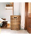 Grote wasmand met deksel - geweven ronde mand - bruine boho opslagmand - decoratieve rotan mand (2 maten Ø 36/40 cm) sari (bruin)