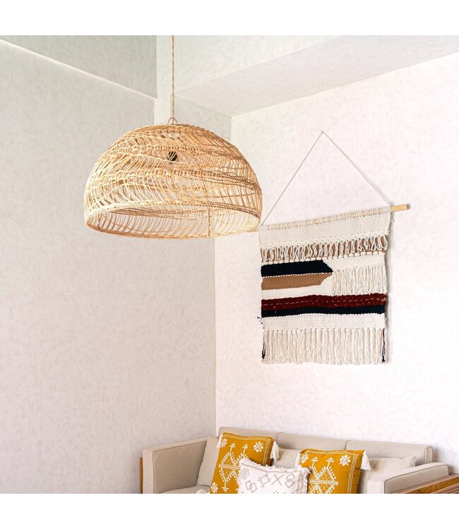Grote macrame muurhangen - geweven boho wanddecor - moderne katoenen muur hangend natuurlijk materiaal - handgeweven wanddecor 120x95 cm udara