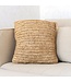 Boho kussen gemaakt van raffia - 40x40 cm decoratief geweven kussen - sofa kussen - natuurlijk beige vierkante kussen handgemaakt van raffia jiwa