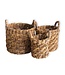 Boho Wasserij of plantenmand - Ronde geweven opslagmand - Decoratieve mand gemaakt van bananenvezel (3 maten Ø 25/32/38 cm) Rinjani
