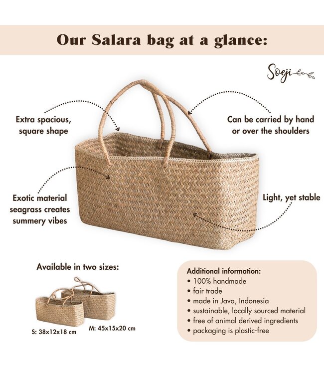 Handwoven tas gemaakt van zeegras salara (2 maten)