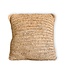 Boho kussen gemaakt van raffia - 40x40 cm decoratief geweven kussen - sofa kussen - natuurlijk beige vierkante kussen handgemaakt van raffia jiwa