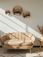 MAISON SUKU Raffia Wandmanden Set Tula – 3-delige Wanddecoratie