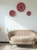 MAISON SUKU Raffia Wandmanden Set Amara – 3-delige Wanddecoratie