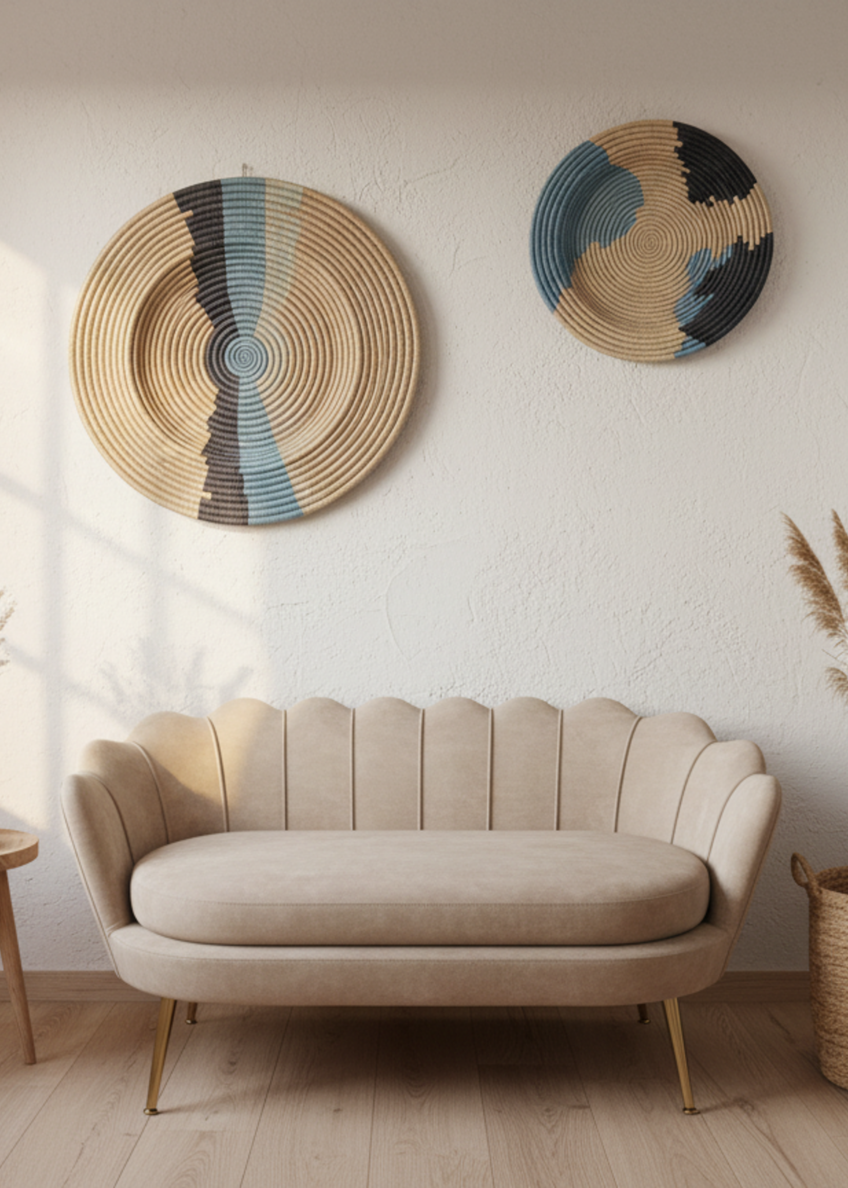 MAISON SUKU Maison Suku Wandcirkel Set Oceano – Sisal Wanddecoratie 70 & 50 cm