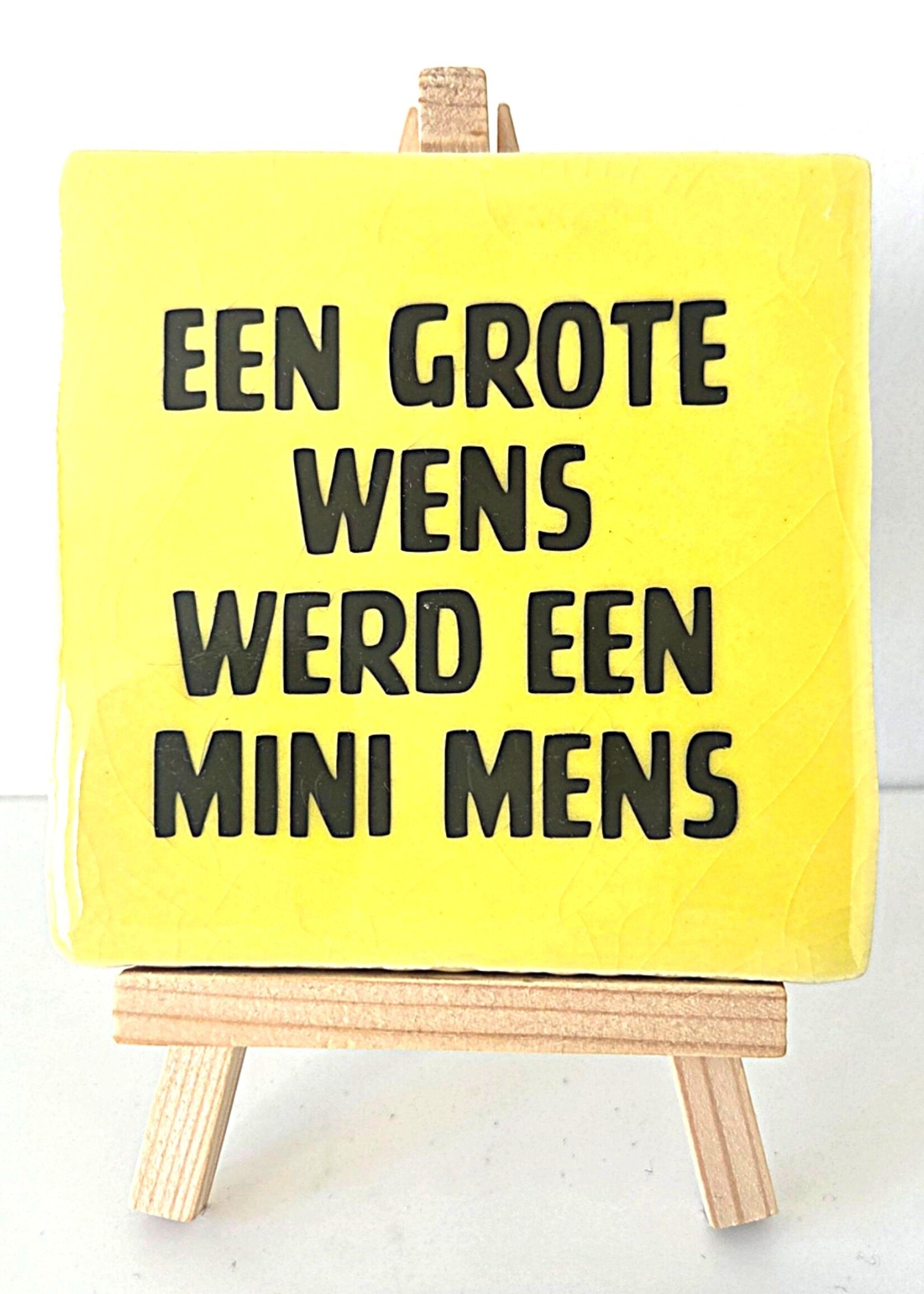 Tegel Quotes Tegel "een grote wens werd een mini mens" – handgemaakt 10x10 cm