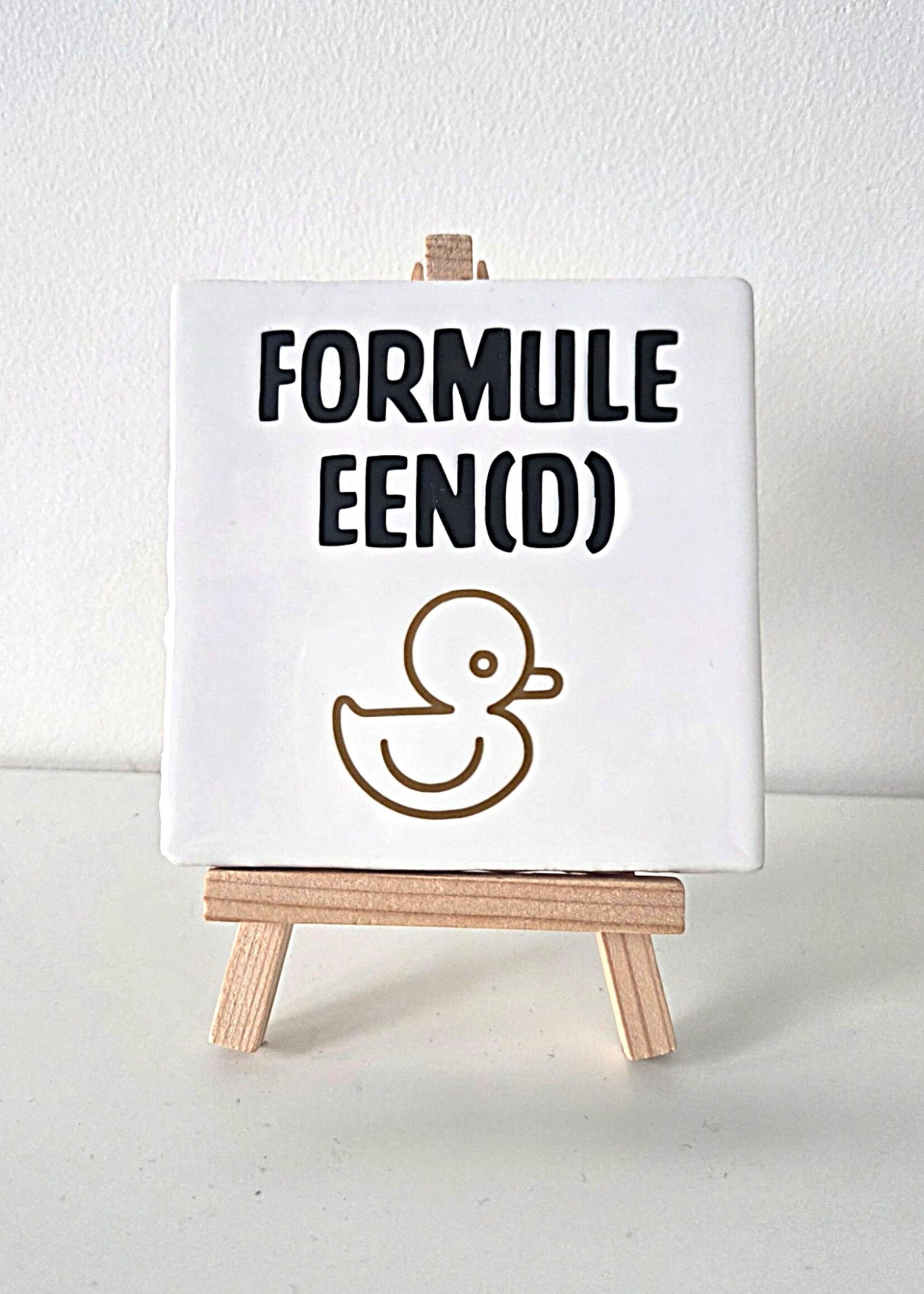 Tegel Quotes Tegel "formule eend" – handgemaakt 10x10 cm