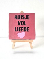 Tegel Quotes huisje vol liefde - roze