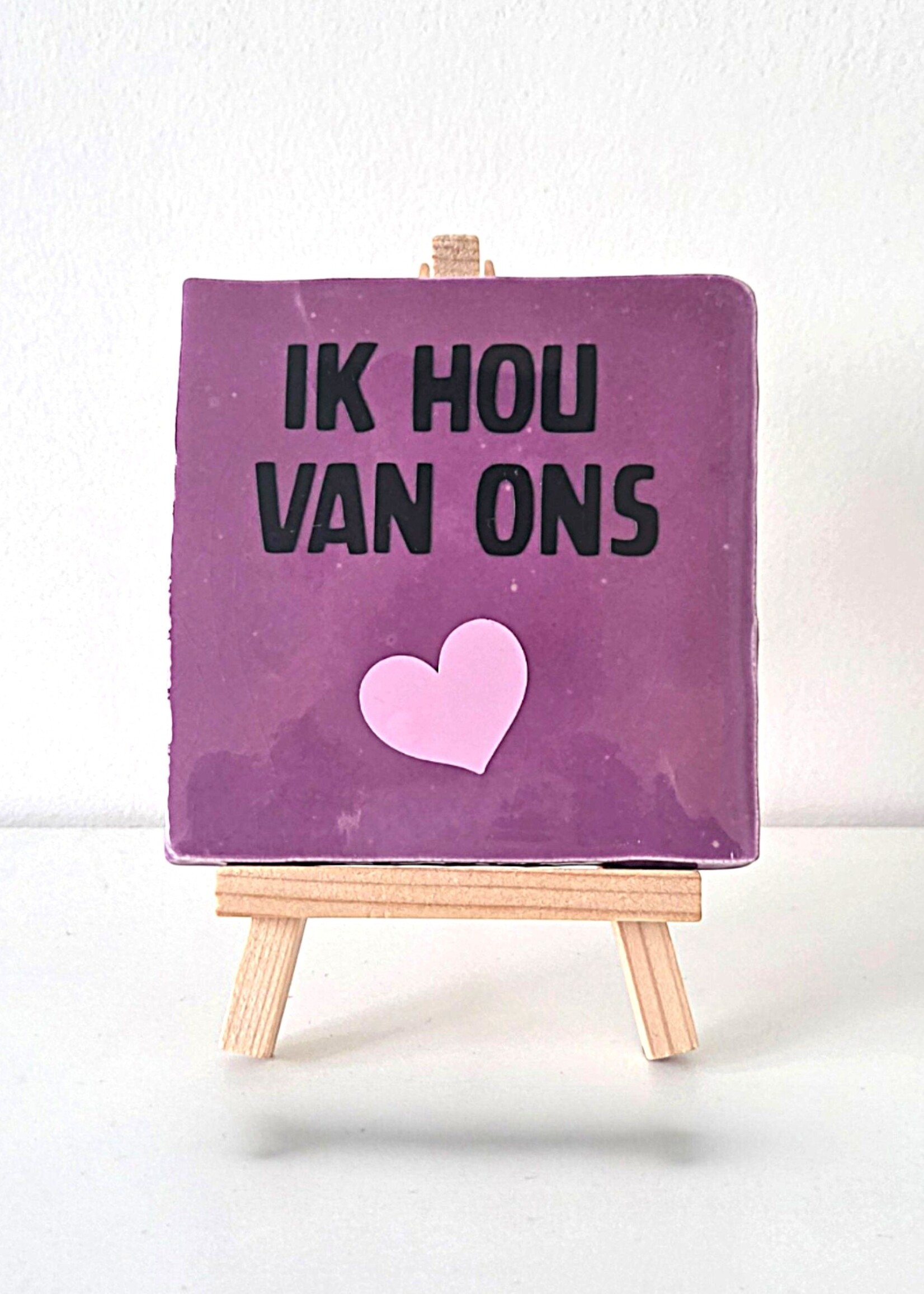 Tegel Quotes Tegel "ik hou van ons" – handgemaakt 10x10 cm