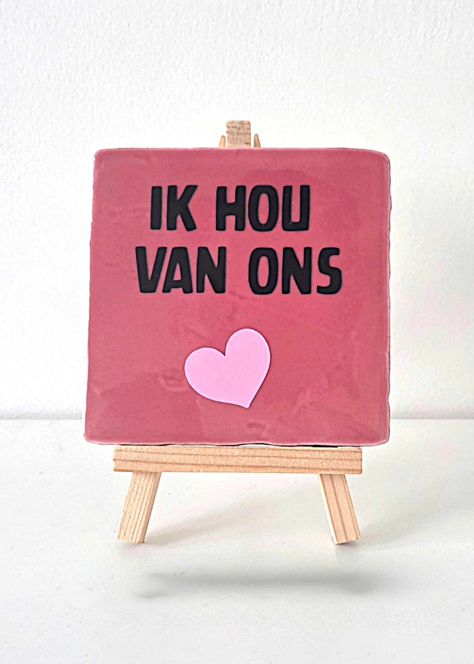 Tegel Quotes Tegel "ik hou van ons" – handgemaakt 10x10 cm