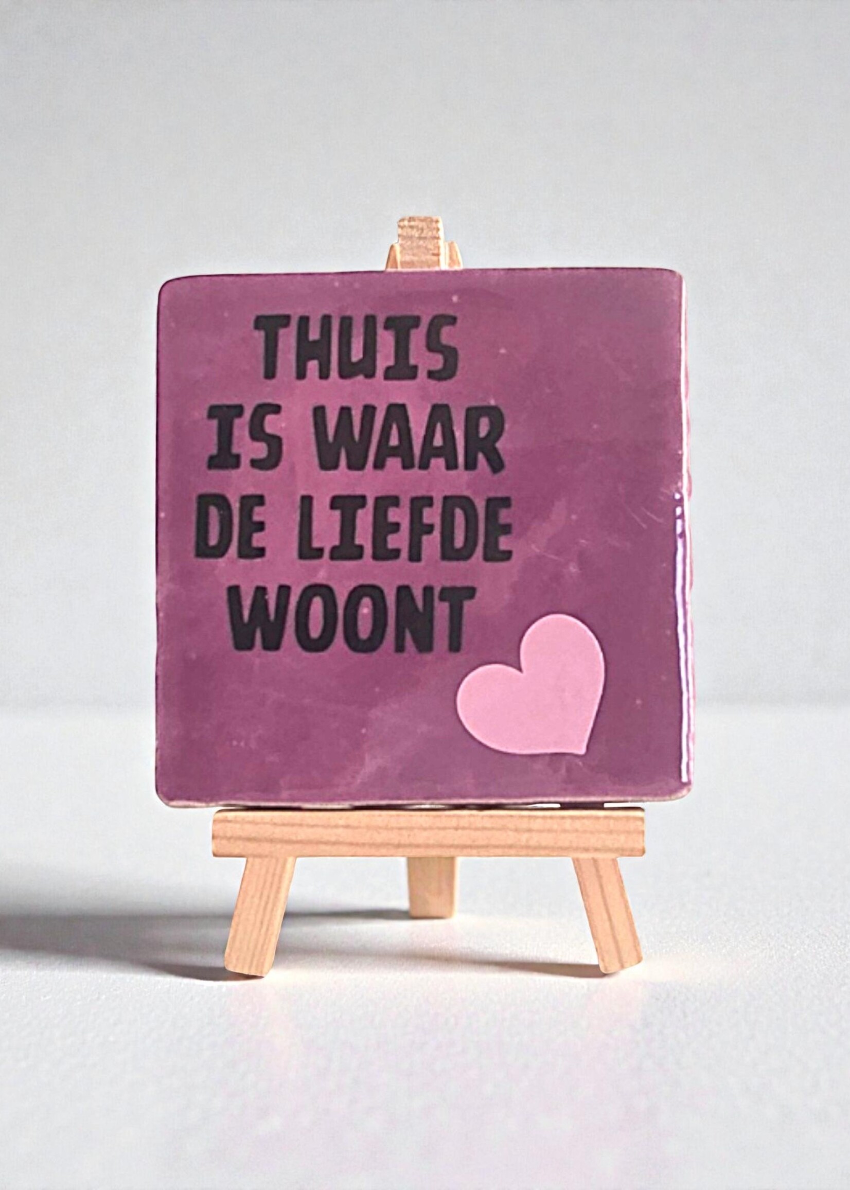 Tegel Quotes Tegel "thuis is waar de liefde woont" – handgemaakt 10x10 cm