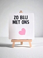 Tegel Quotes zo blij met ons - wit