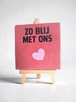 Tegel Quotes zo blij met ons - roze