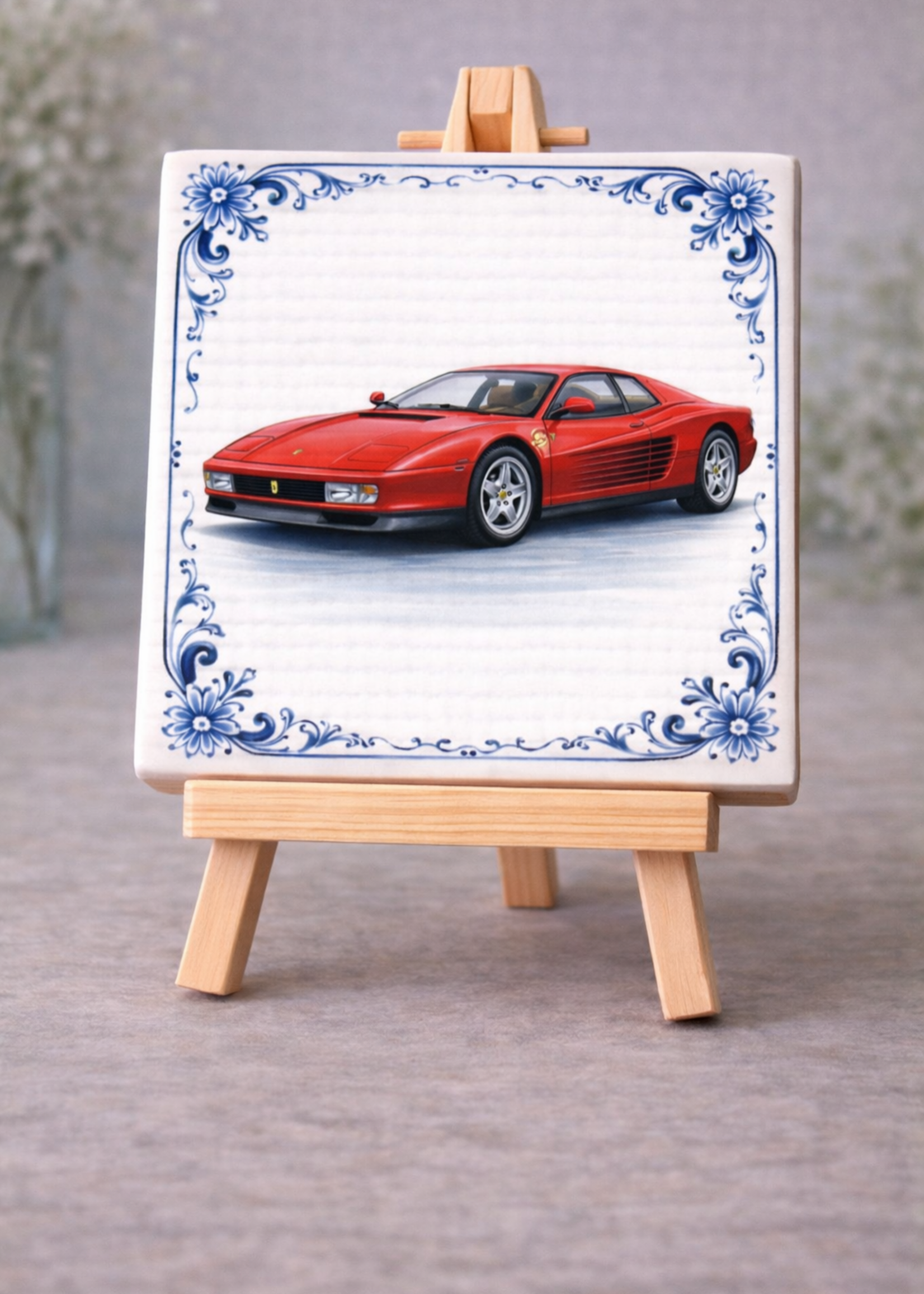 Tegel Quotes Tegel Ferrari Testarossa – unieke keramische tegel met karakter