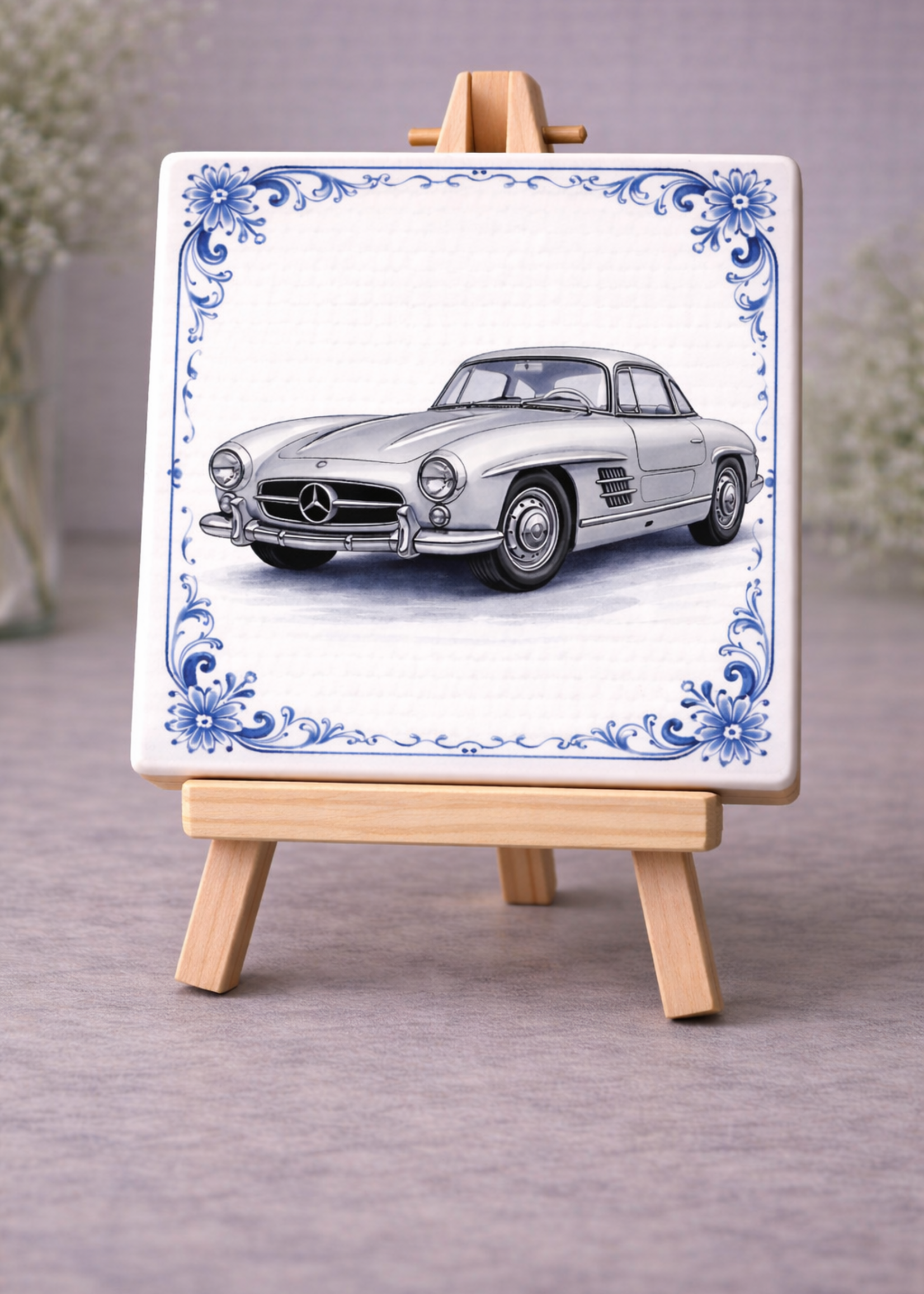 Tegel Quotes Tegel Mercedes Gullwing – unieke keramische tegel met karakter