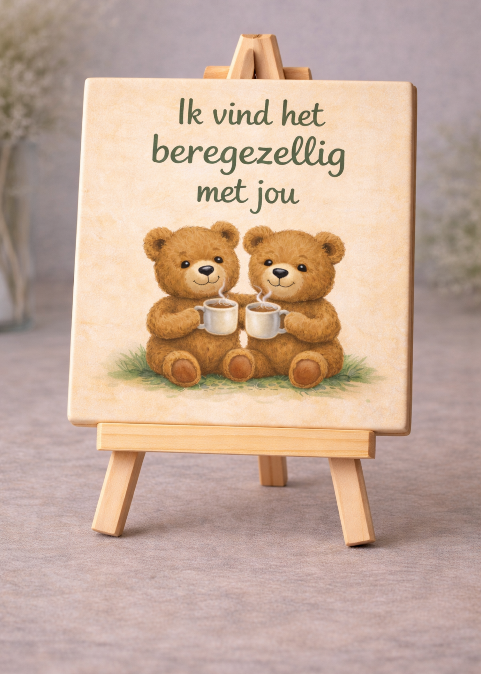 Tegel Quotes Tegel met beren – gezellige dieren tegel met illustratie