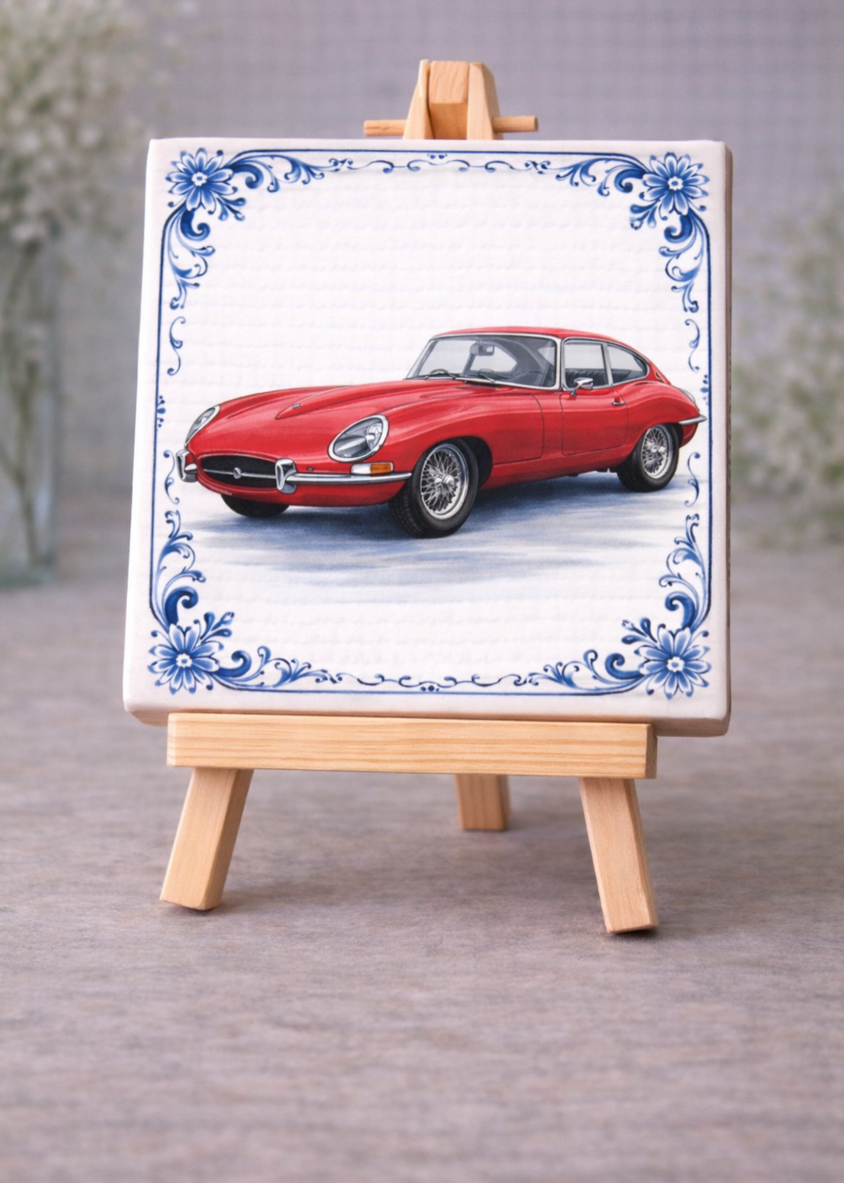 Tegel Quotes Tegel Jaguar E Type  – unieke keramische tegel met karakter
