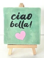 Tegel Quotes ciao bella - groen