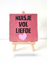 Tegel Quotes huisje vol liefde - roze
