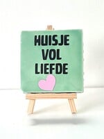 Tegel Quotes huisje vol liefde - groen