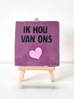 Tegel Quotes ik hou van ons - paars