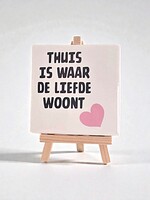 Tegel Quotes thuis is waar de liefde woont - wit