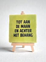 Tegel Quotes tot aan de maan en achter het behang - pistache