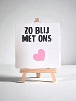 Tegel Quotes zo blij met ons - wit