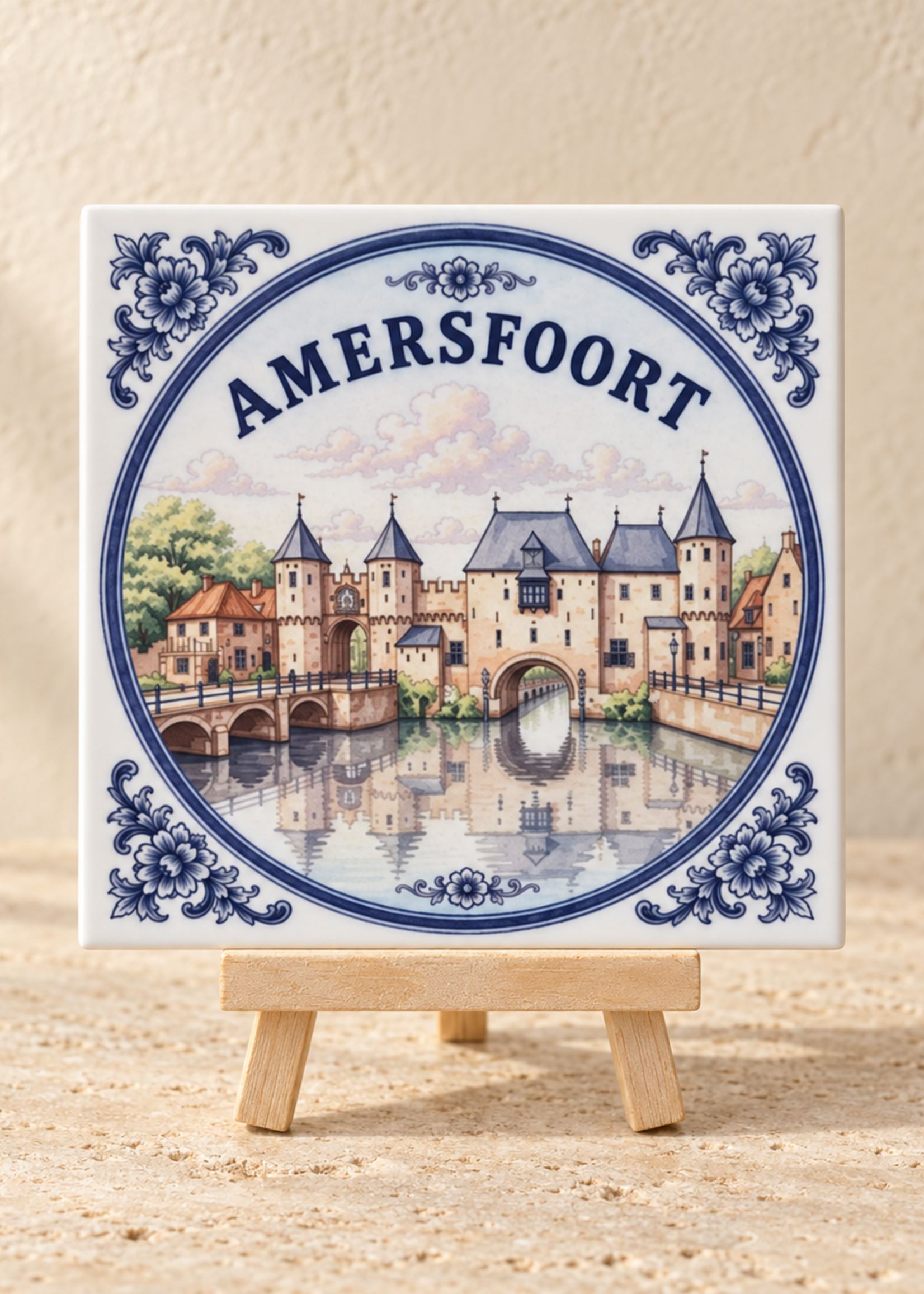 Tegel Quotes Amersfoort op een tegel | Delfts blauw stadstegeltje