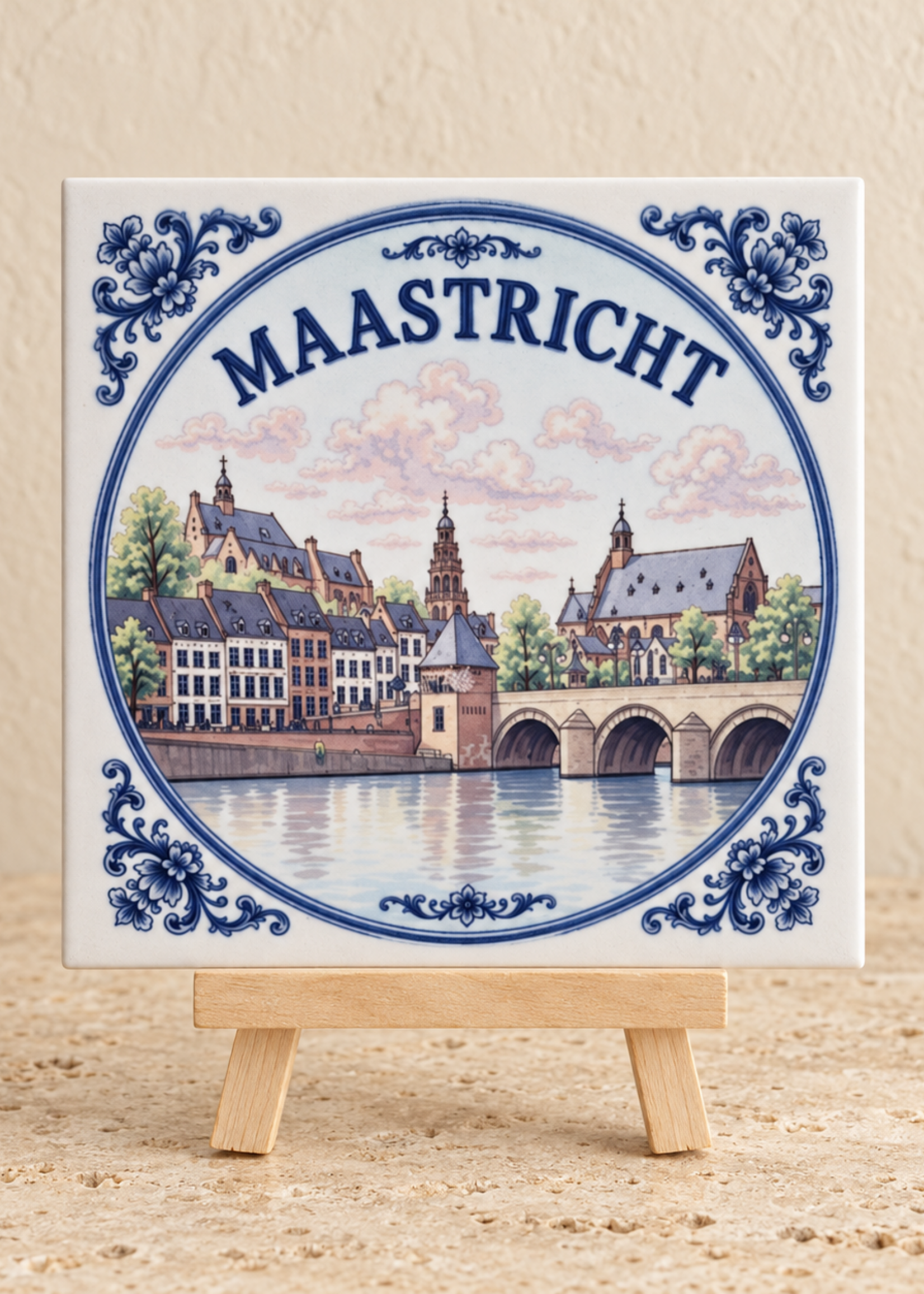 Tegel Quotes Maastricht op een tegel | Delfts blauw stadstegeltje