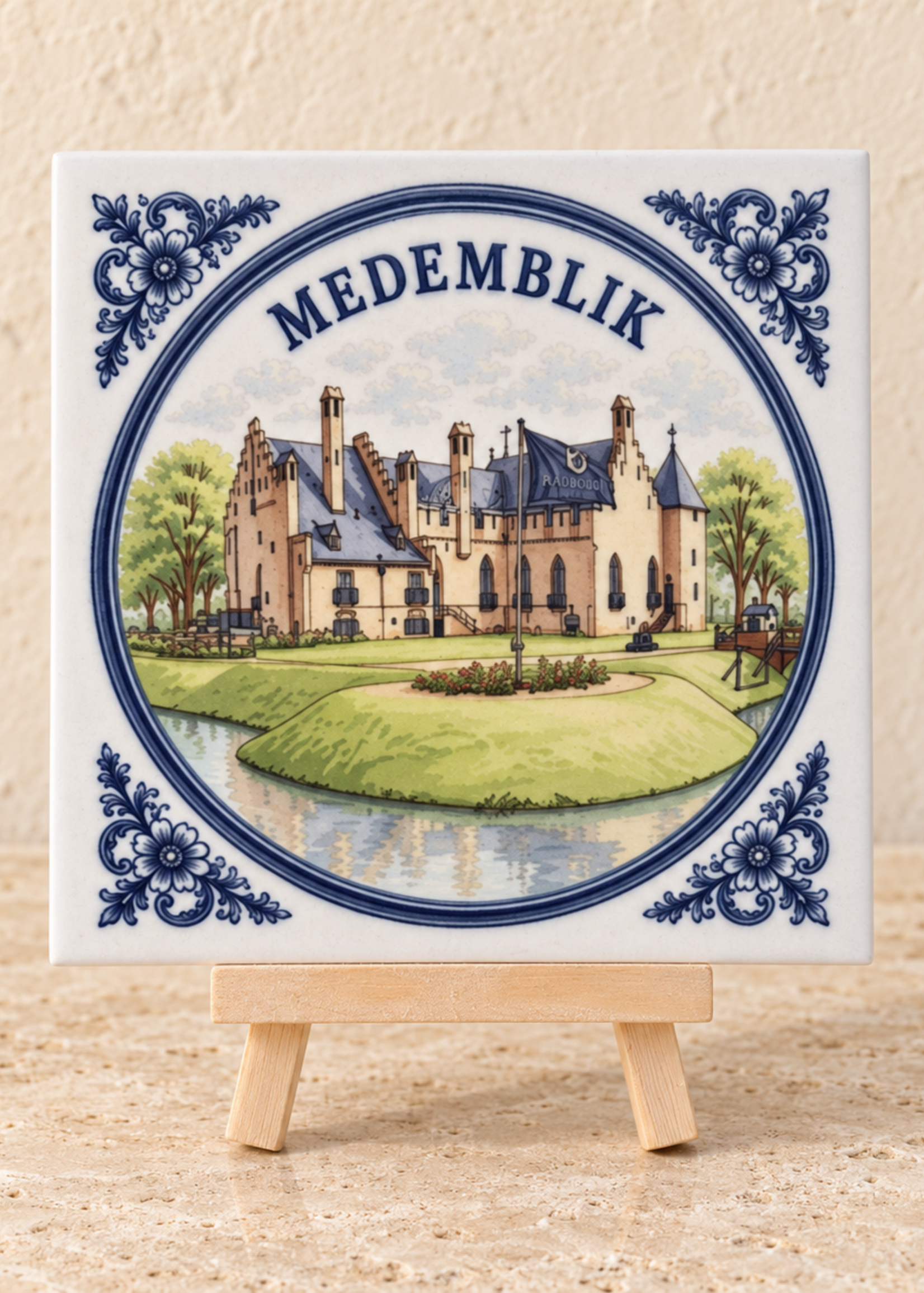 Tegel Quotes  Medemblik op een tegel | Delfts blauw stadstegeltje uit West-Friesland