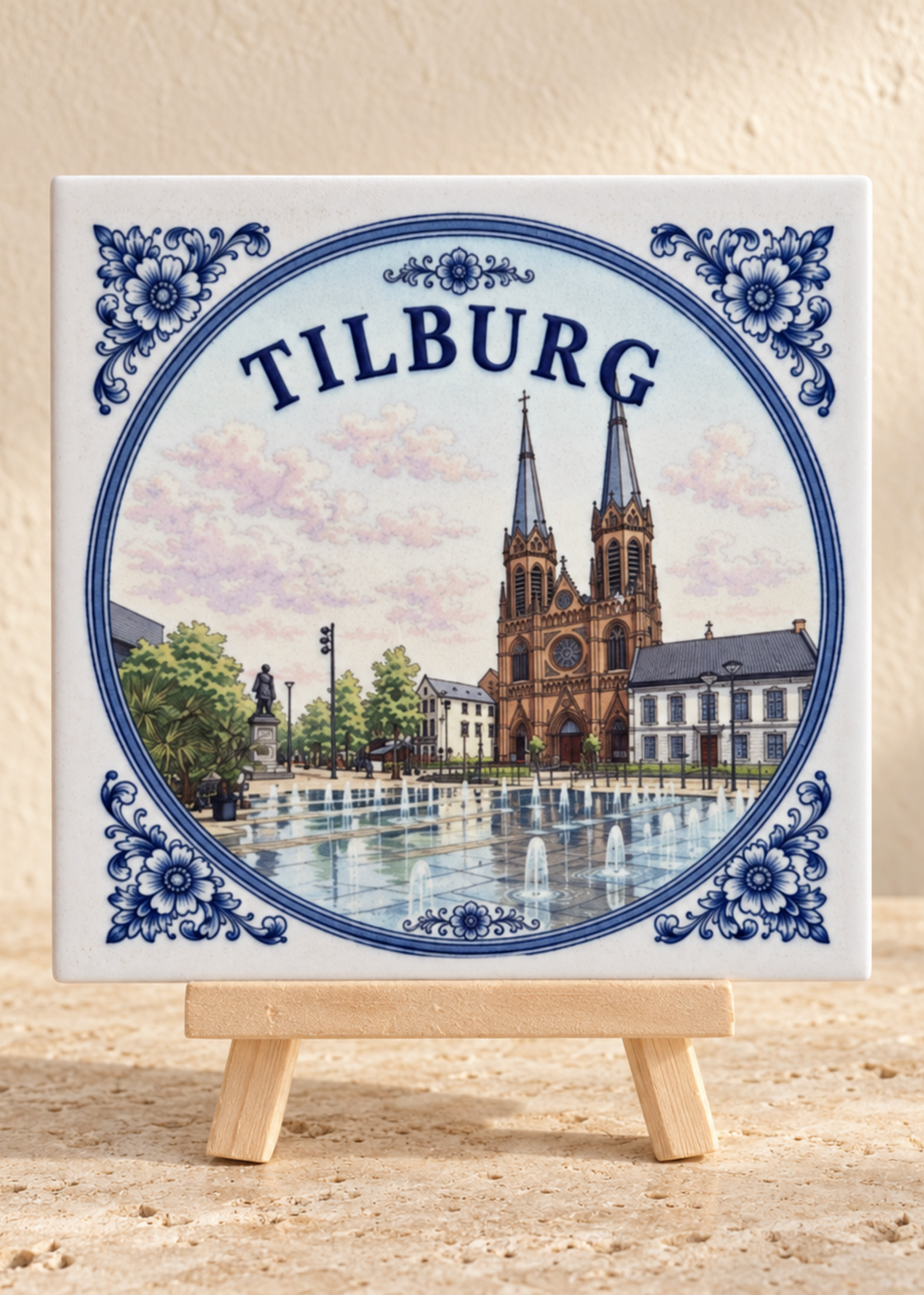 Tegel Quotes Tilburg op een tegel | Delfts blauw stadstegeltje